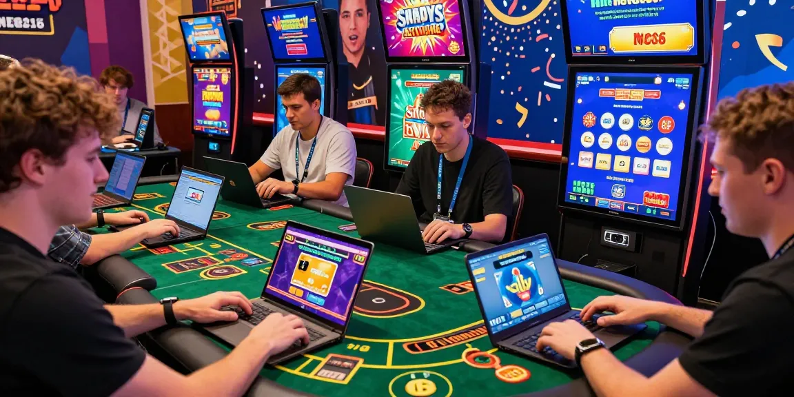 Dynamic atmosphere of credit card casinos UK with players engaging in online gaming, showcasing digital slots and live dealer excitement.