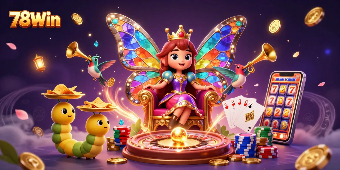 Experience thrilling wins at 78Win with vibrant casino elements, colorful characters enhancing gameplay.