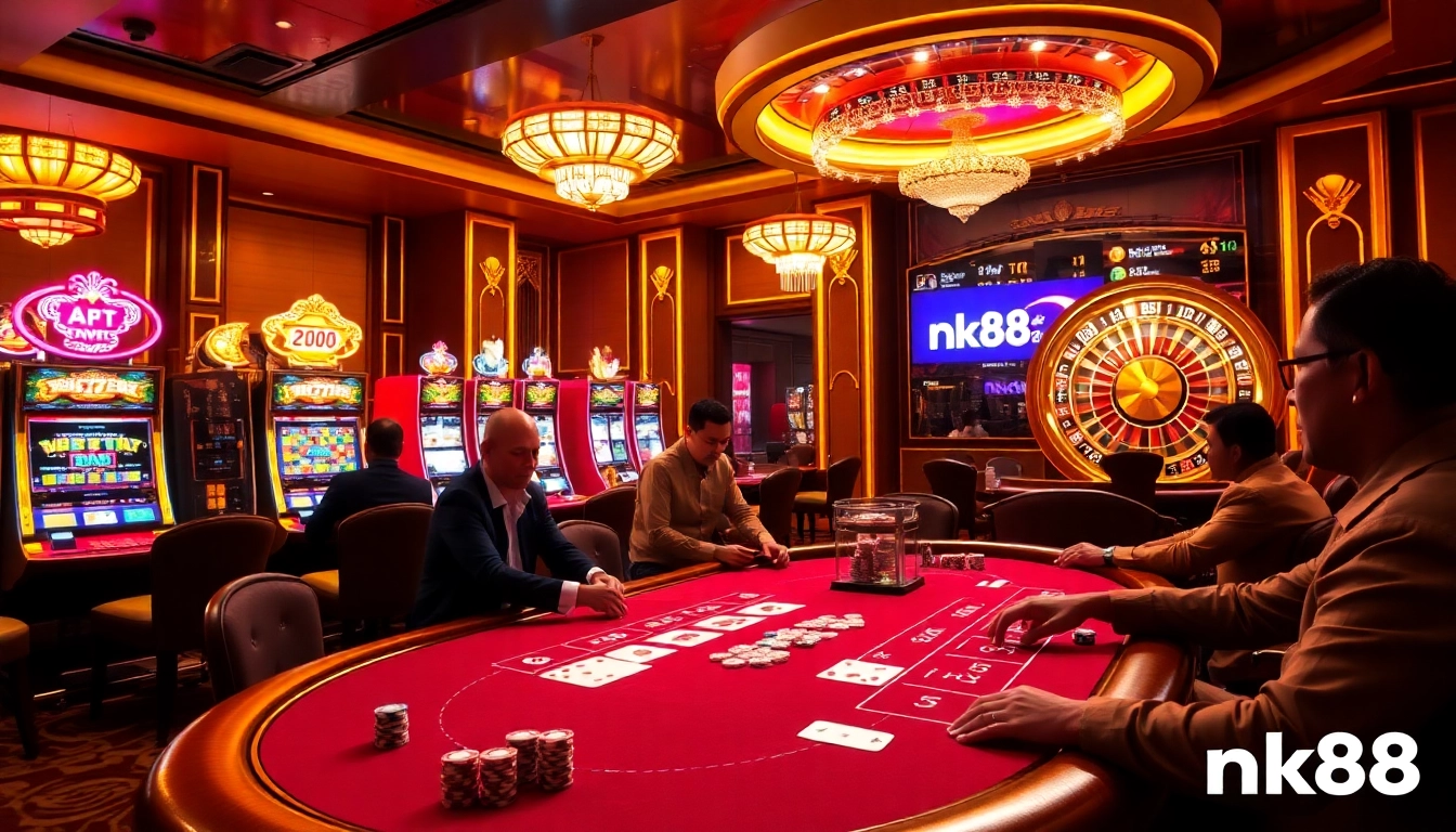 Experience thrilling games at nk88 with a vibrant casino ambiance and engaging players.