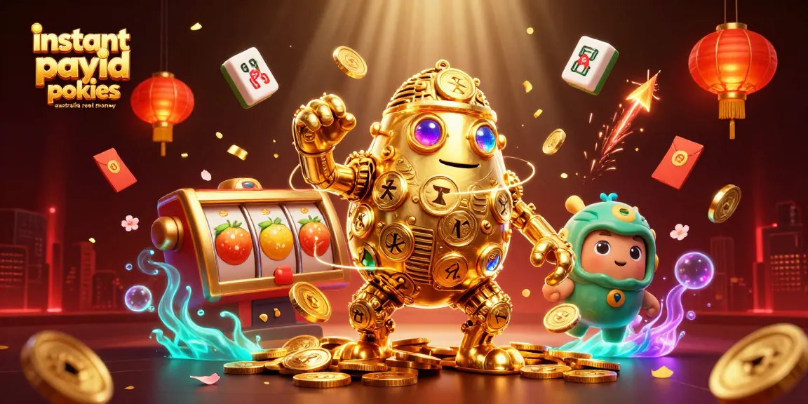 Engage with instant payid pokies Australia real money in an ultra-detailed 3D casino illustration full of vibrant action.