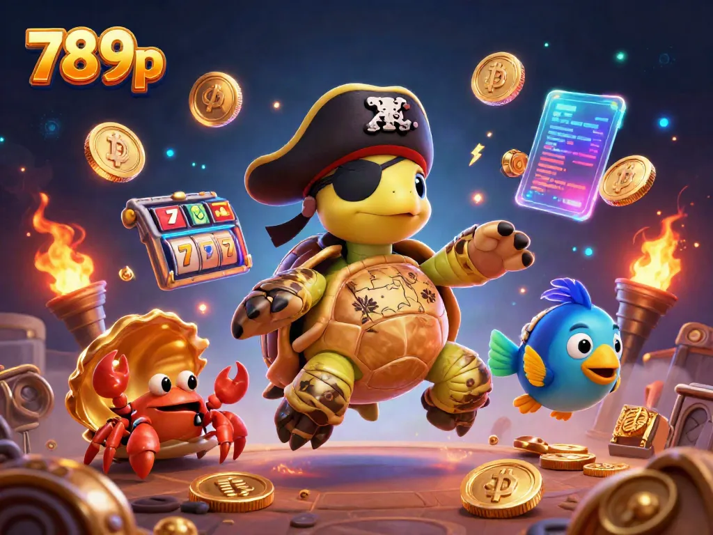 Engage in thrilling gameplay at 789p with captivating cartoon pirate characters and casino elements.