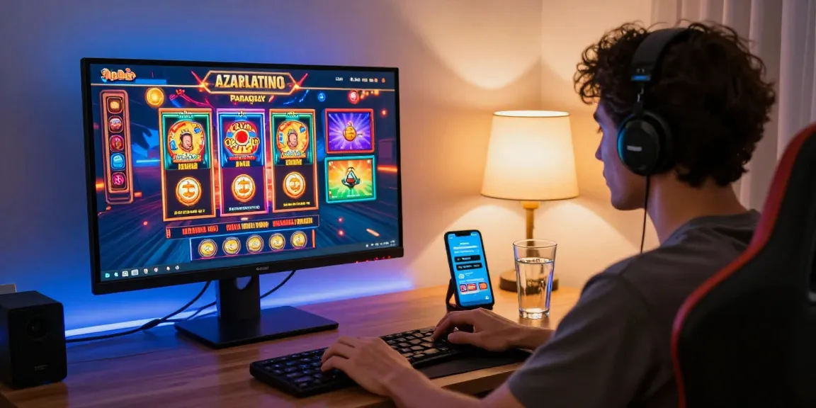Engaging gaming scene at Azarlatino Paraguay, showcasing online casino excitement and user-focused interaction.