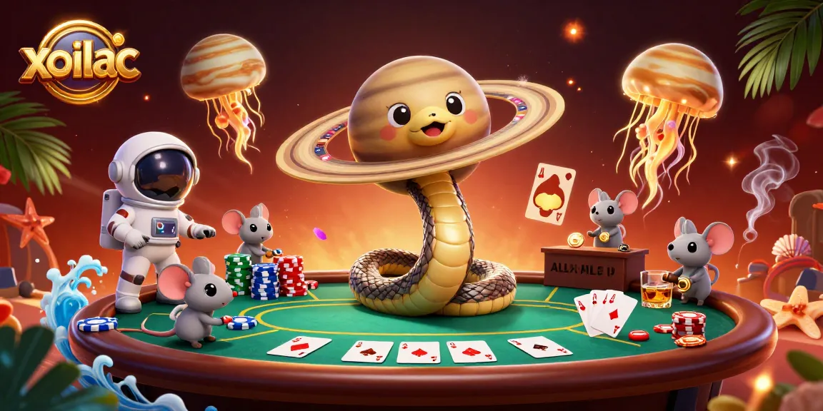 Experience thrilling gambling with xoilac in a vibrant cosmic casino scene.