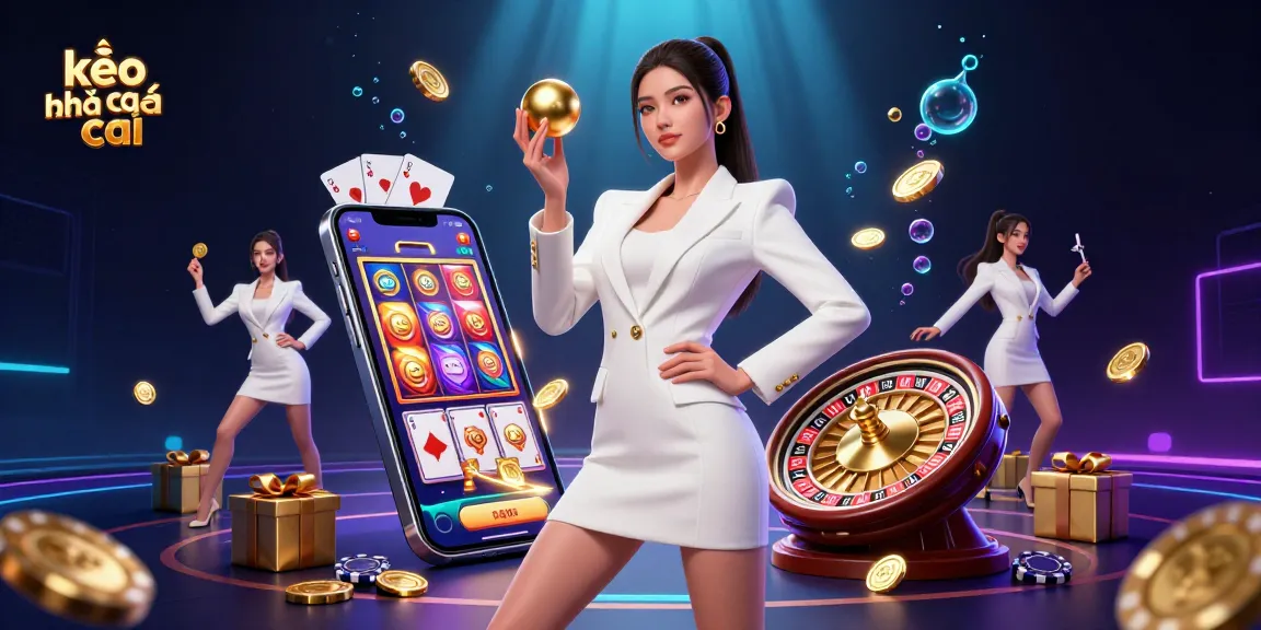 Engage with kèo nhà cái using a vibrant casino-themed scene showcasing luxury gaming elements