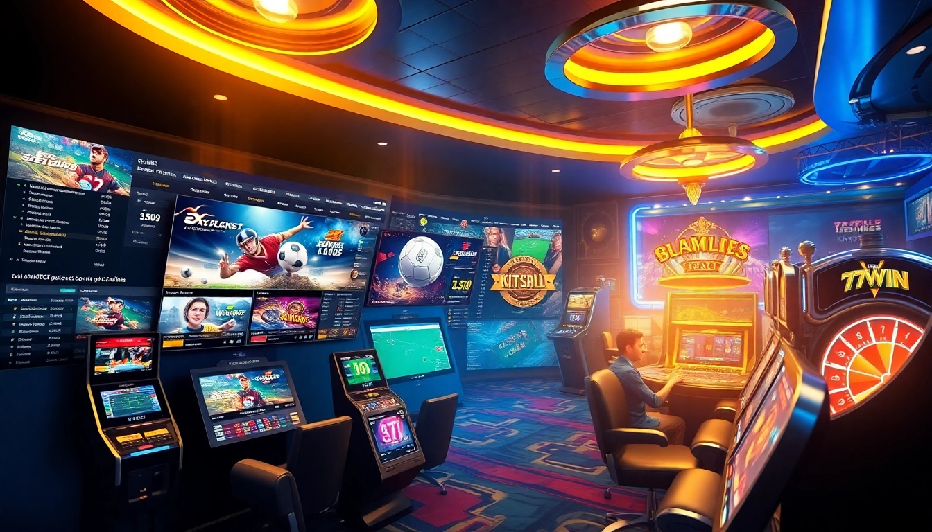 Dynamic online betting experience at 77win dar showcasing exciting casino games and sports.