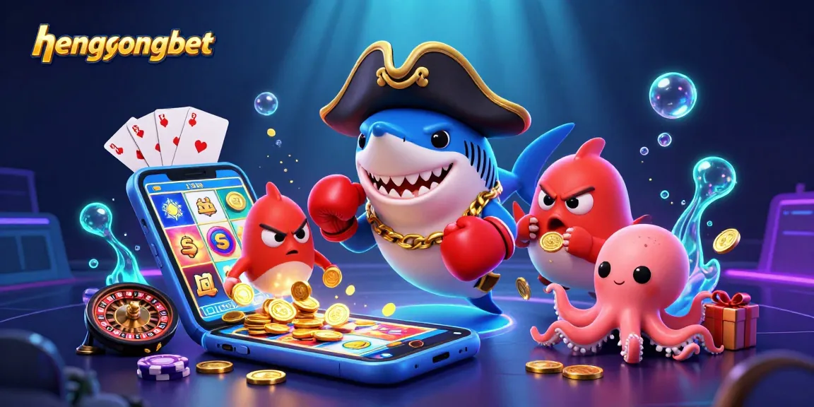 Experience the thrill of hengongbet with our vibrant 3D illustration featuring casino elements and fun characters!