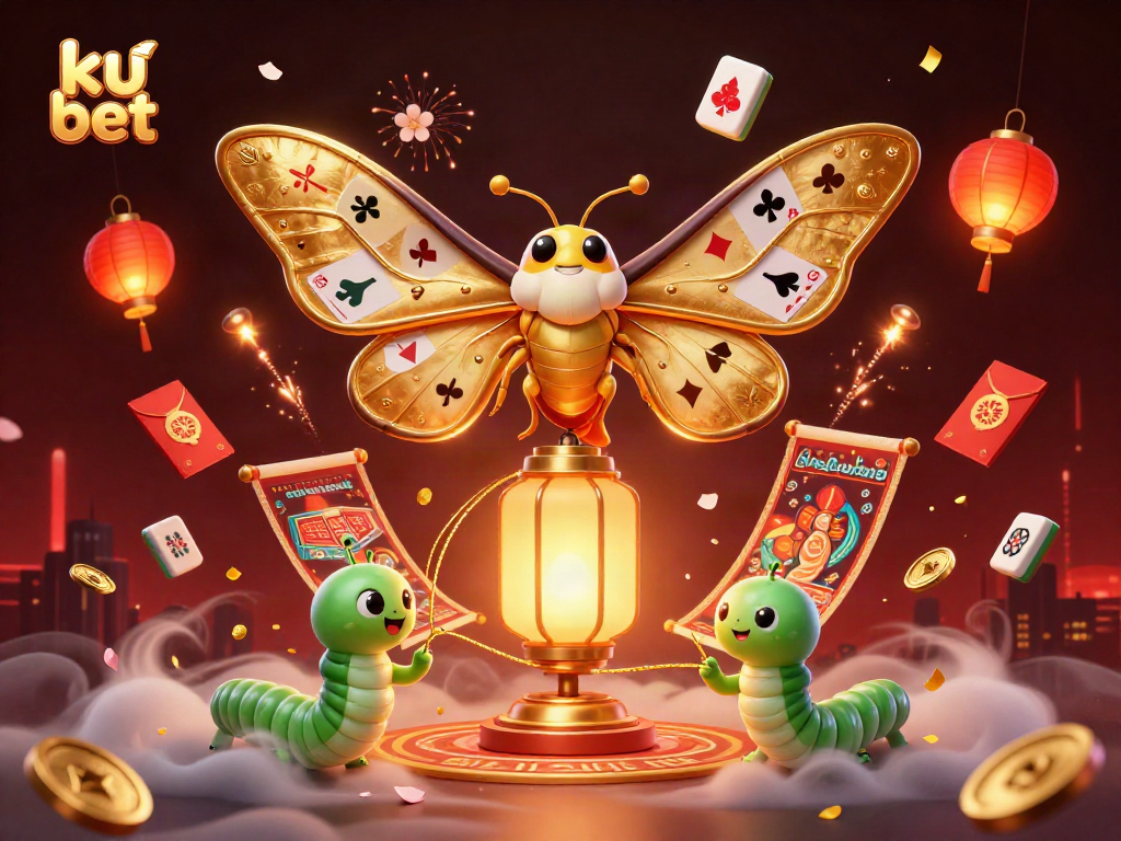 Experience excitement with ku bet as a majestic moth and silk worms weave casino magic.