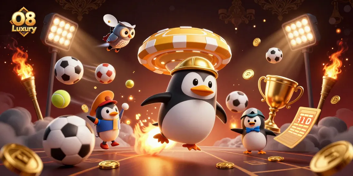 Experience thrilling betting with O8 Luxury in an exciting, vibrant 3D casino scene.