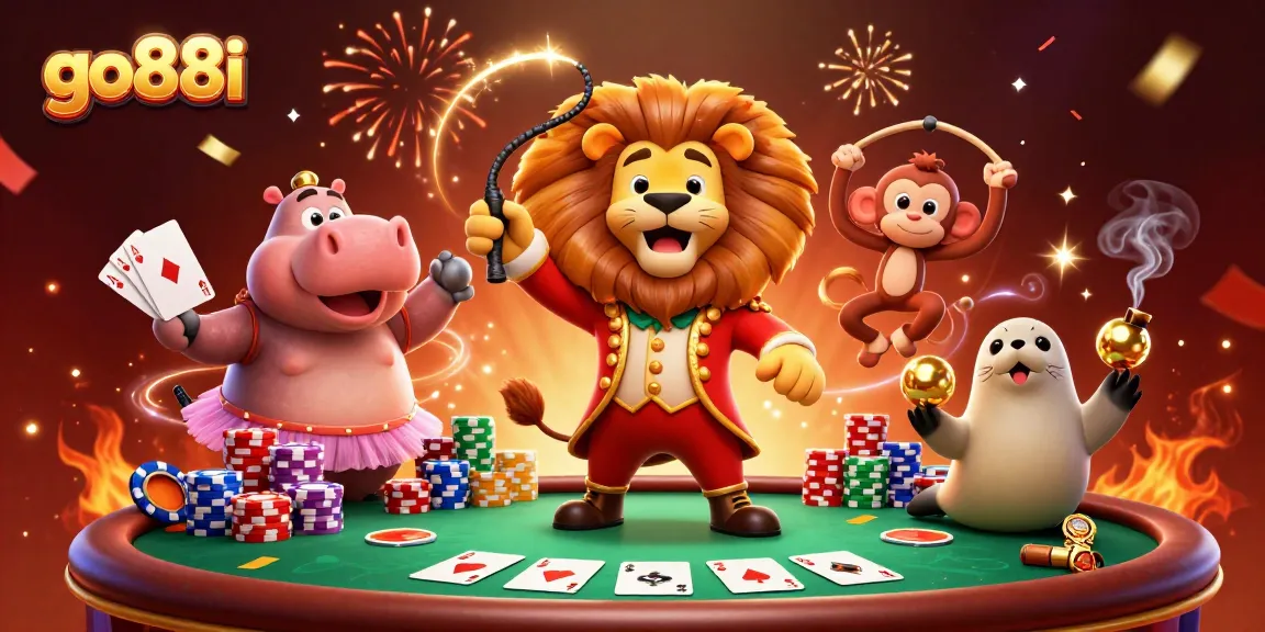 Spin the reels at go88i with exciting game elements and lively characters in a vibrant casino scene.