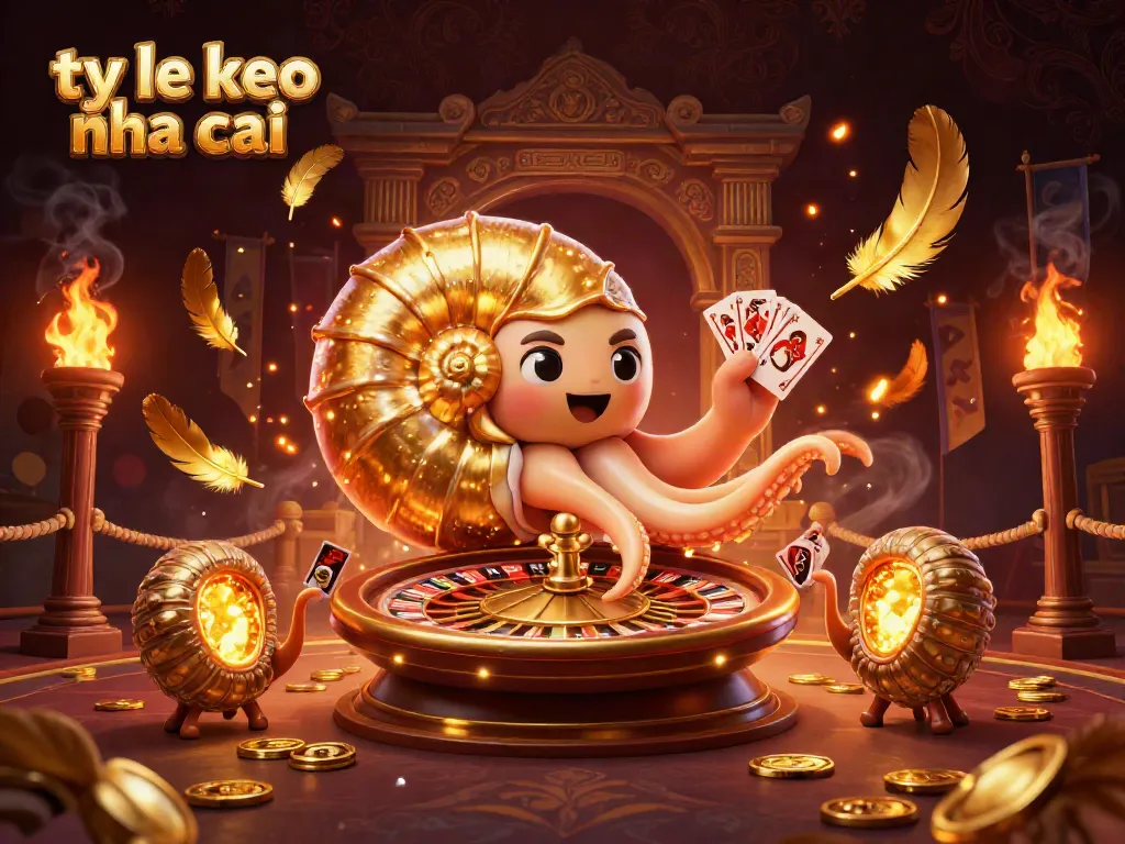 Engage with ty le keo nha cai through an immersive 3D casino scene featuring dynamic elements and golden visuals.