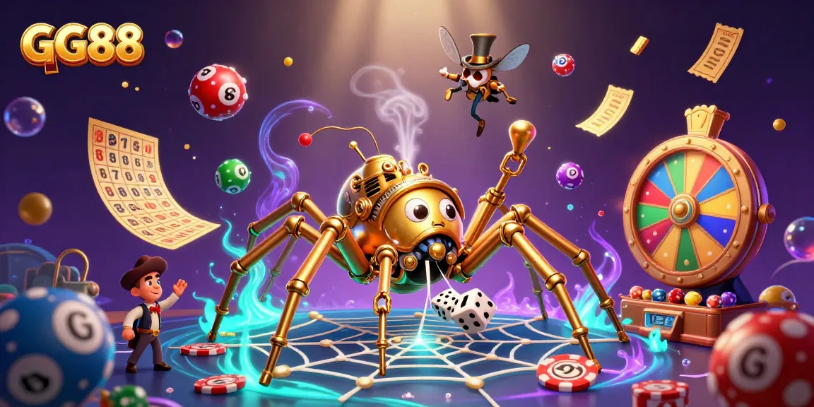 Experience jackpots with GG88 in a vibrant, dynamic 3D casino scene filled with excitement.