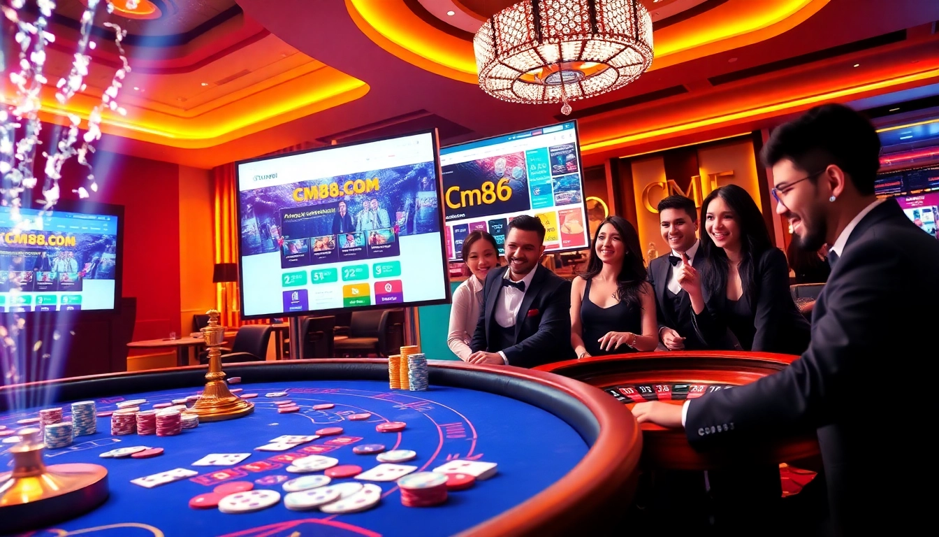 Experience thrilling games at cm88. com with poker tables and roulette wheels in an exciting casino atmosphere.