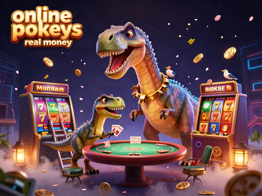 Experience online pokies Australia real money with a dynamic scene of casino fun featuring vibrant slot reels and characters.