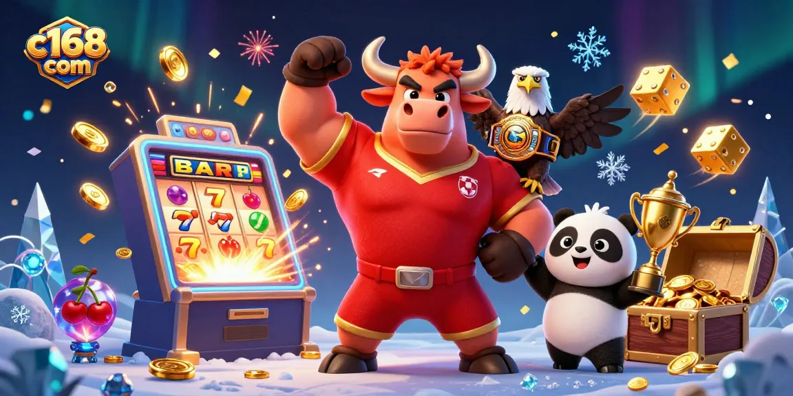 Join the excitement at c168 com with dynamic casino gaming elements and characters celebrating wins!