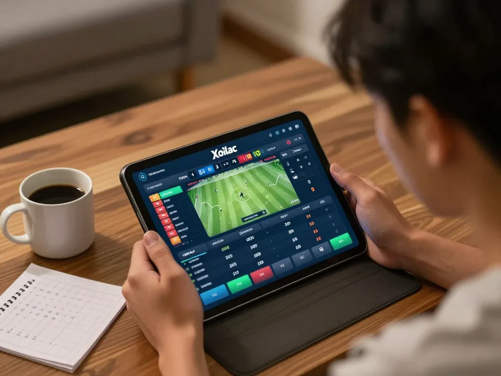 Xoilac online sports betting interface showcasing live odds and user engagement at home.