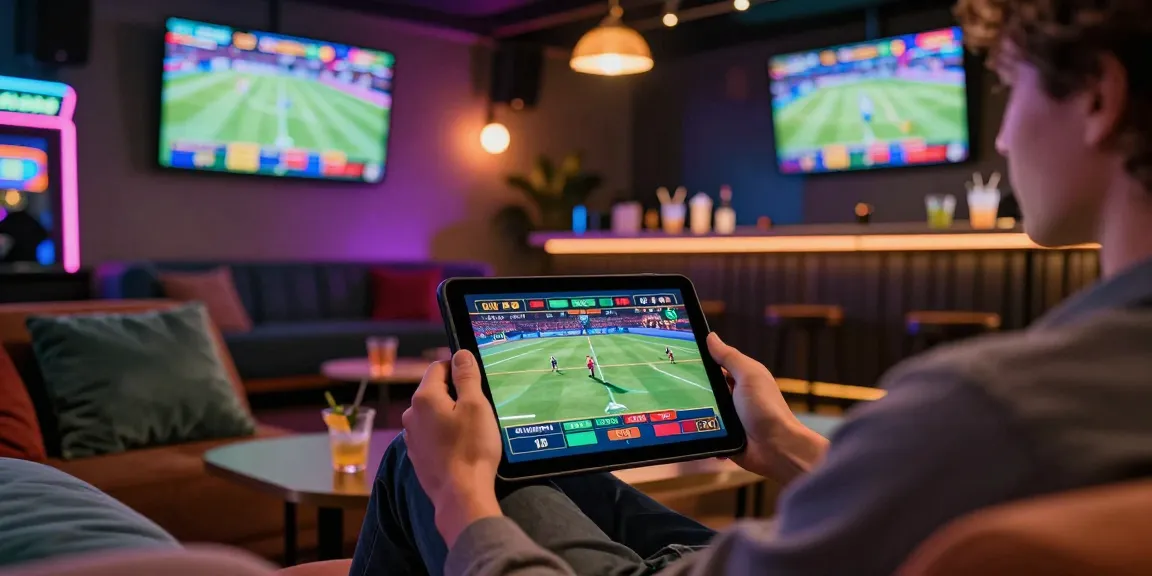 Exciting scene with a user on Nhà cái Red88's live betting platform, showcasing vibrant gambling atmosphere.