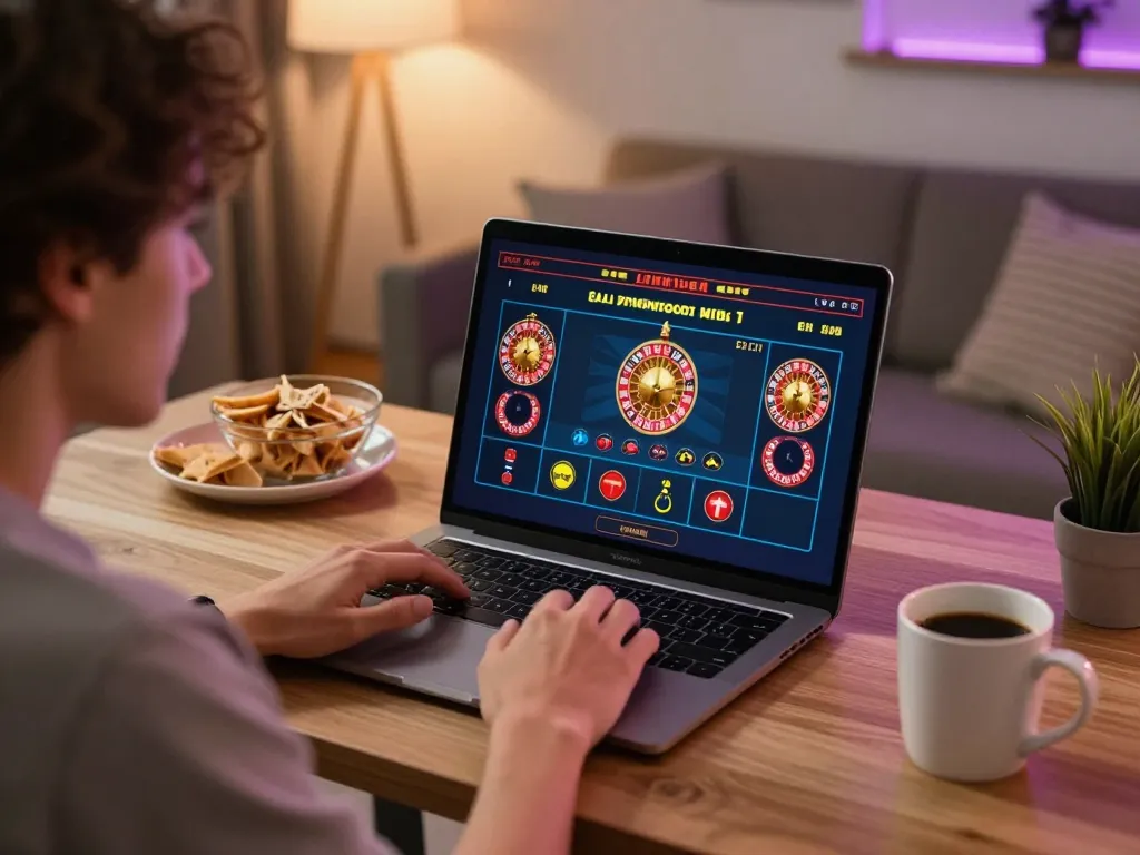 Spin the wheel in a thrilling online session at 789win 37 with a player immersed in strategy.